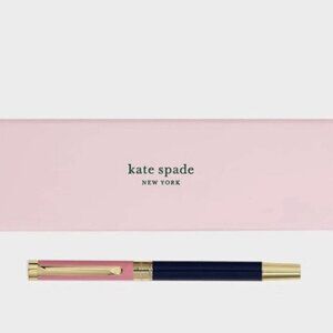 Kate Spade Pink & Navy Colorblock Ballpoint Pen new in box